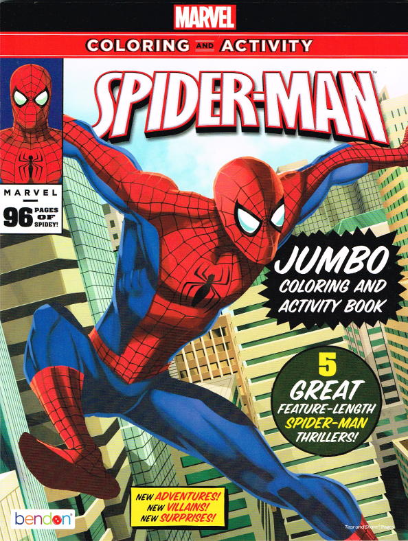 amazing spider man jumbo 96 page coloring story book bendon in